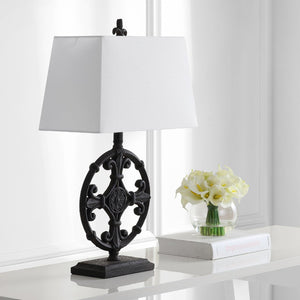 Safavieh WAYLON, Elegant 28-Inch Black Polyresin Table Lamp Set of 2 - Stylish Lighting for Every Room TBL4194A-SET2