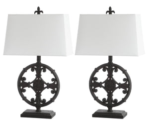 Safavieh WAYLON, Elegant 28-Inch Black Polyresin Table Lamp Set of 2 - Stylish Lighting for Every Room TBL4194A-SET2