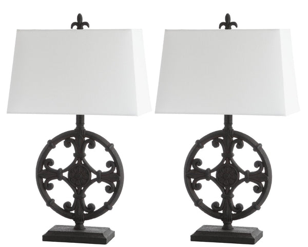 Safavieh WAYLON, Elegant 28-Inch Black Polyresin Table Lamp Set of 2 - Stylish Lighting for Every Room TBL4194A-SET2