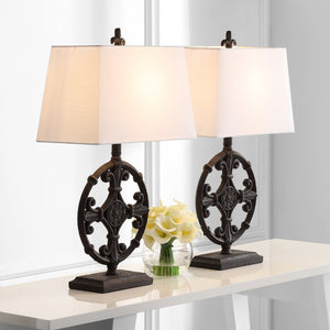 Safavieh WAYLON, Elegant 28-Inch Black Polyresin Table Lamp Set of 2 - Stylish Lighting for Every Room TBL4194A-SET2