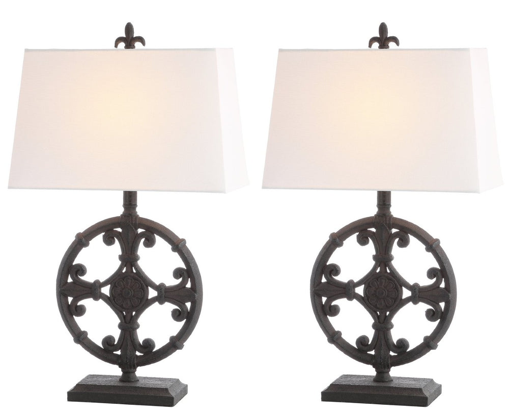 Safavieh WAYLON, Elegant 28-Inch Black Polyresin Table Lamp Set of 2 - Stylish Lighting for Every Room TBL4194A-SET2