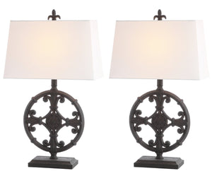 Safavieh WAYLON, Elegant 28-Inch Black Polyresin Table Lamp Set of 2 - Stylish Lighting for Every Room TBL4194A-SET2