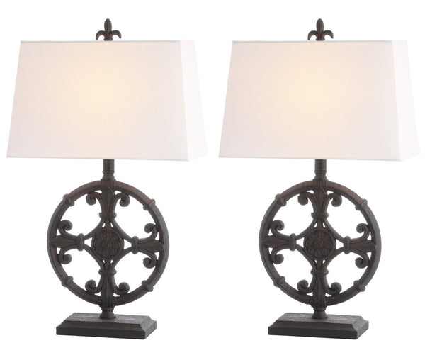 Safavieh WAYLON, Elegant 28-Inch Black Polyresin Table Lamp Set of 2 - Stylish Lighting for Every Room TBL4194A-SET2