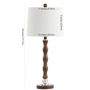 Safavieh LUKAS, 28-Inch Wood and Resin Table Lamp with Crystal Accents for Elegant Home Décor and Warm Glow TBL4198A