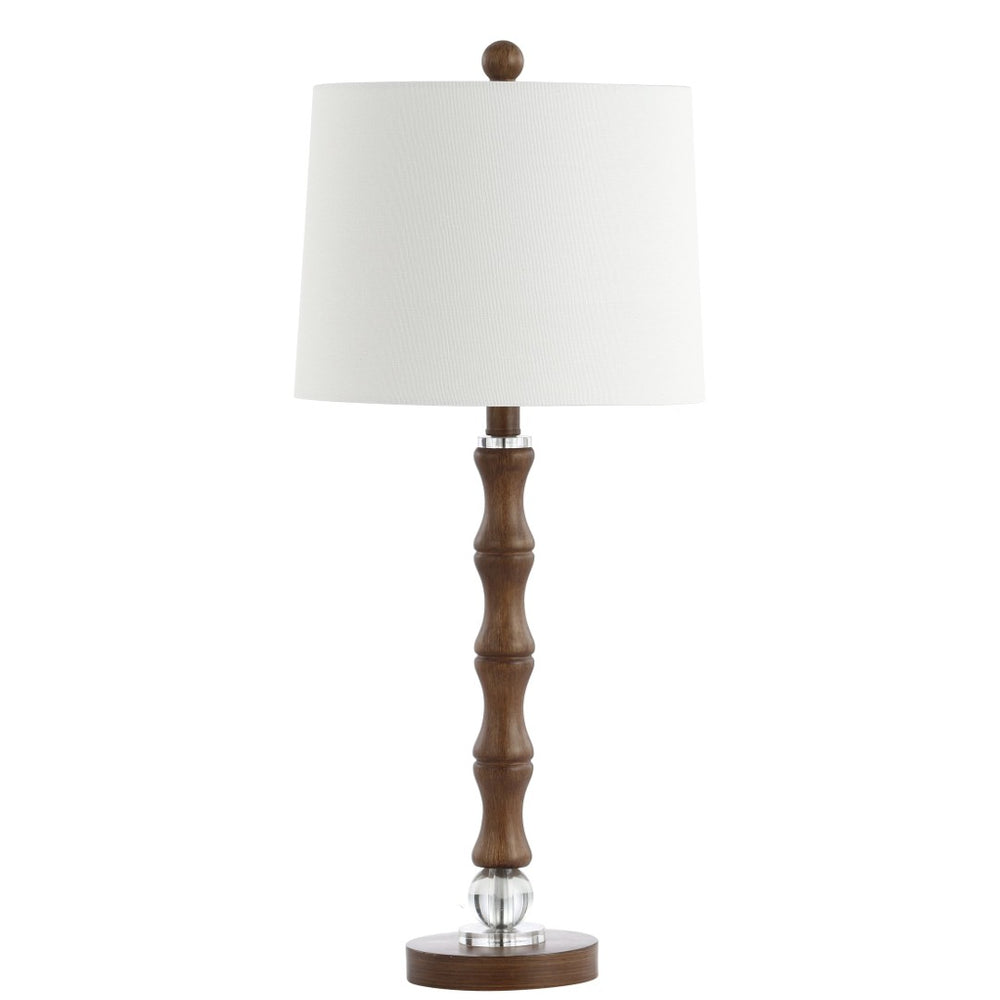 Safavieh LUKAS, 28-Inch Wood and Resin Table Lamp with Crystal Accents for Elegant Home Décor and Warm Glow TBL4198A