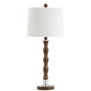 Safavieh LUKAS, 28-Inch Wood and Resin Table Lamp with Crystal Accents for Elegant Home Décor and Warm Glow TBL4198A