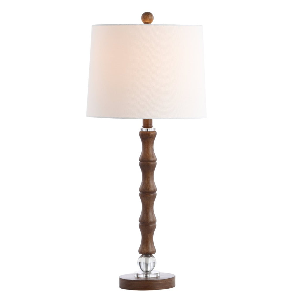 Safavieh LUKAS, 28-Inch Wood and Resin Table Lamp with Crystal Accents for Elegant Home Décor and Warm Glow TBL4198A