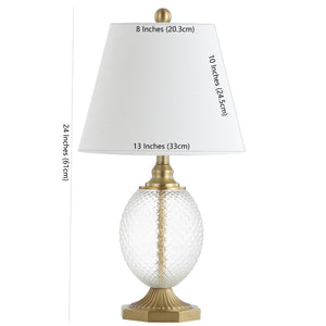 Safavieh KAIDEN Table Lamp - Elegant Brass & Clear Glass Design for Modern Décor, Warm Ambient Illumination TBL4199A