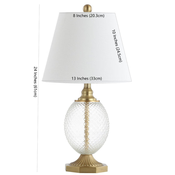 Safavieh KAIDEN Table Lamp - Elegant Brass & Clear Glass Design for Modern Décor, Warm Ambient Illumination TBL4199A