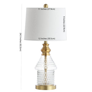 Safavieh CAMDEN Table Lamp - Elegant Brass Finish with Clear Accents for Warm Ambient Lighting & Style TBL4200A