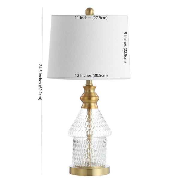 Safavieh CAMDEN Table Lamp - Elegant Brass Finish with Clear Accents for Warm Ambient Lighting & Style TBL4200A