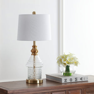 Safavieh CAMDEN Table Lamp - Elegant Brass Finish with Clear Accents for Warm Ambient Lighting & Style TBL4200A