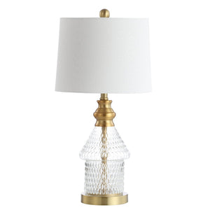 Safavieh CAMDEN Table Lamp - Elegant Brass Finish with Clear Accents for Warm Ambient Lighting & Style TBL4200A