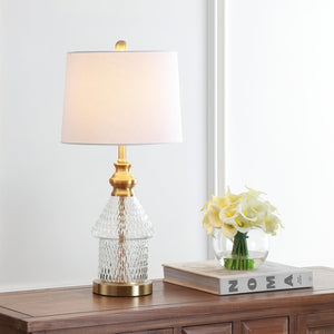 Safavieh CAMDEN Table Lamp - Elegant Brass Finish with Clear Accents for Warm Ambient Lighting & Style TBL4200A