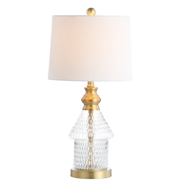 Safavieh CAMDEN Table Lamp - Elegant Brass Finish with Clear Accents for Warm Ambient Lighting & Style TBL4200A