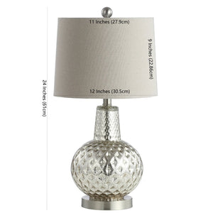 Safavieh ATLAS Table Lamp - Elegant Mercury Finish Lighting for Modern & Transitional Decor, 23.5" Tall TBL4201A