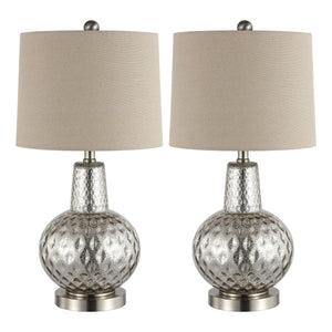 Safavieh ATLAS Table Lamp - Elegant Mercury Finish Lighting for Modern & Transitional Decor, 23.5" Tall TBL4201A