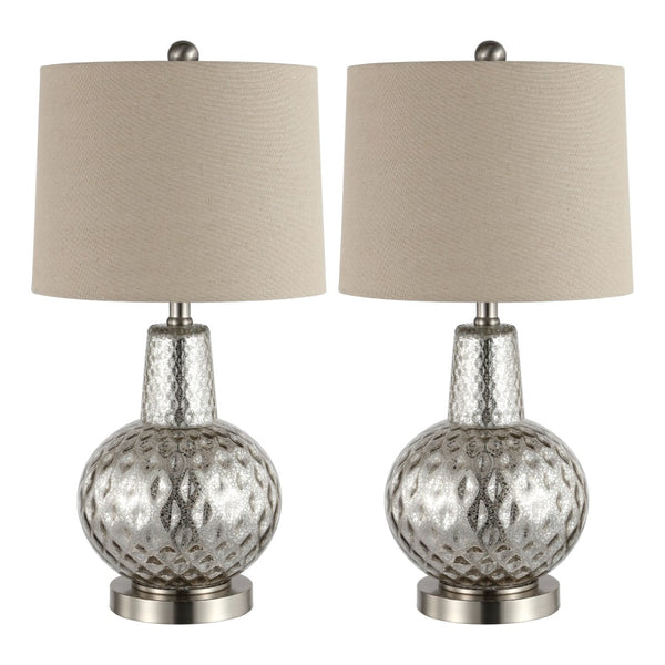 Safavieh ATLAS Table Lamp - Elegant Mercury Finish Lighting for Modern & Transitional Decor, 23.5" Tall TBL4201A