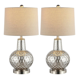 Safavieh ATLAS Table Lamp - Elegant Mercury Finish Lighting for Modern & Transitional Decor, 23.5" Tall TBL4201A