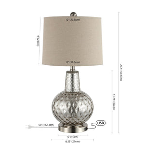 Safavieh ATLAS Table Lamp - Elegant Mercury Finish Lighting for Modern & Transitional Decor, 23.5" Tall TBL4201A