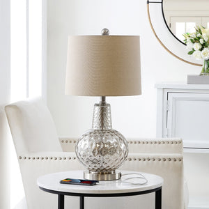 Safavieh ATLAS Table Lamp - Elegant Mercury Finish Lighting for Modern & Transitional Decor, 23.5" Tall TBL4201A
