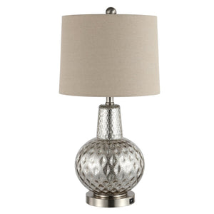 Safavieh ATLAS Table Lamp - Elegant Mercury Finish Lighting for Modern & Transitional Decor, 23.5" Tall TBL4201A