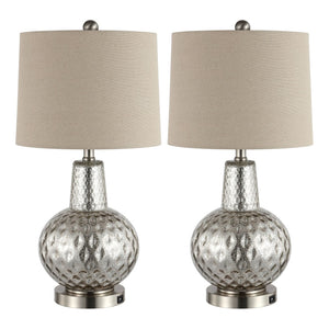 Safavieh ATLAS Table Lamp - Elegant Mercury Finish Lighting for Modern & Transitional Decor, 23.5" Tall TBL4201A