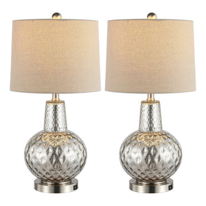 Safavieh ATLAS Table Lamp - Elegant Mercury Finish Lighting for Modern & Transitional Decor, 23.5" Tall TBL4201A