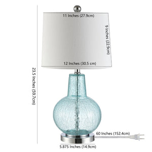 Safavieh ATLAS Table Lamp in Blue Crackle - Artisan Design, Soft Shade, Perfect for Any Room Decor TBL4201B