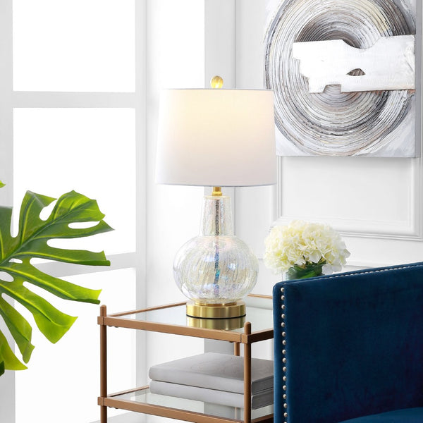 Safavieh ATLAS Table Lamp in Luster Crackle Finish - Elegant Lighting for Any Space, Timeless Design & Glow TBL4201C