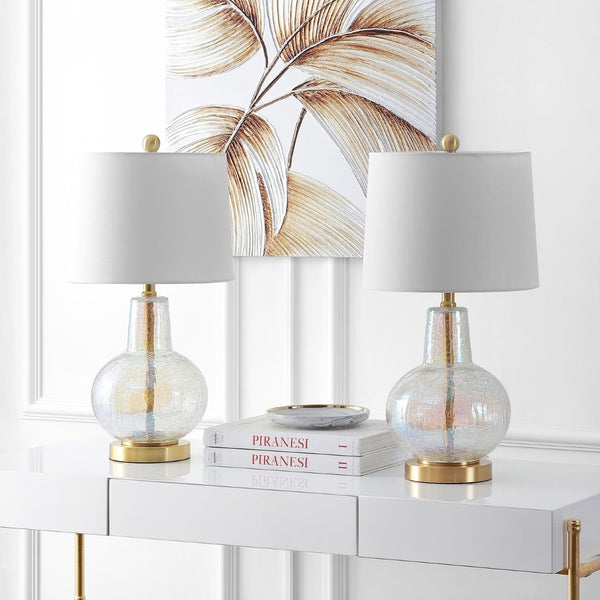 Safavieh ATLAS Table Lamp in Luster Crackle Finish - Elegant Lighting for Any Space, Timeless Design & Glow TBL4201C