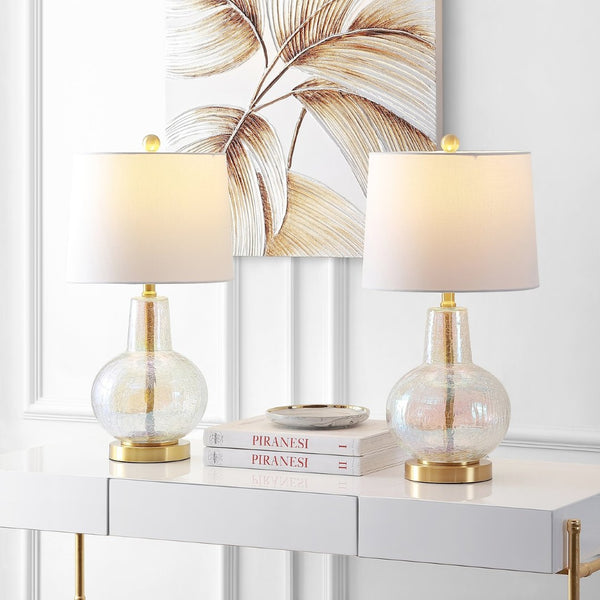 Safavieh ATLAS Table Lamp in Luster Crackle Finish - Elegant Lighting for Any Space, Timeless Design & Glow TBL4201C