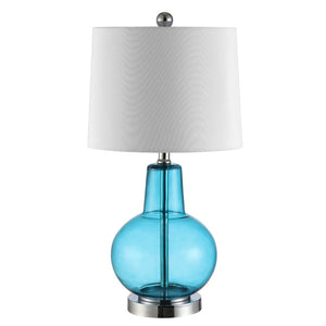 Safavieh ATLAS, 24 Inch Blue Glass Table Lamp - Elegant Lighting for Modern Homes & Stylish Decor Accents TBL4201D
