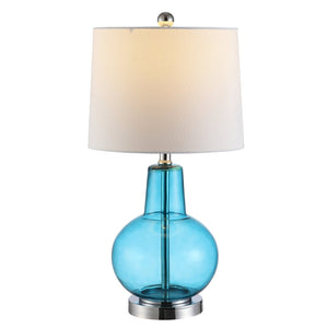Safavieh ATLAS, 24 Inch Blue Glass Table Lamp - Elegant Lighting for Modern Homes & Stylish Decor Accents TBL4201D