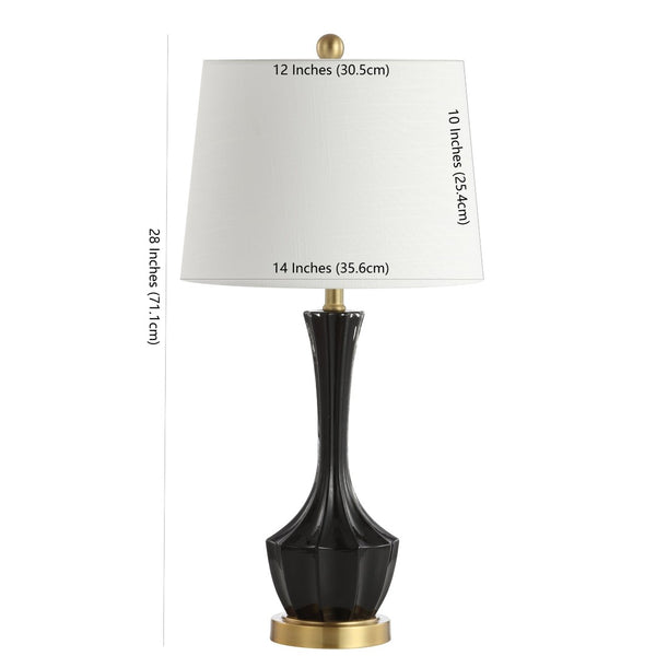 Safavieh RONAN, 28 Inch Black and Gold Glass Table Lamp - Elegant Modern Accent for Any Room Décor Style TBL4202A