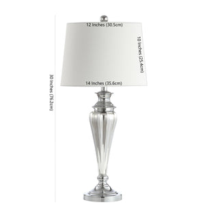 Safavieh TRENT, 30 Inch Silver Glass Table Lamp – Modern Elegance for Home Décor & Ambient Lighting Solutions TBL4205A