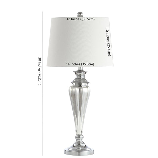 Safavieh TRENT, 30 Inch Silver Glass Table Lamp – Modern Elegance for Home Décor & Ambient Lighting Solutions TBL4205A