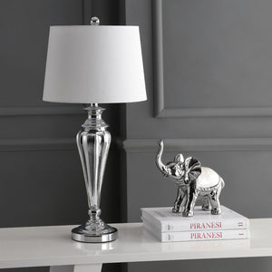 Safavieh TRENT, 30 Inch Silver Glass Table Lamp – Modern Elegance for Home Décor & Ambient Lighting Solutions TBL4205A