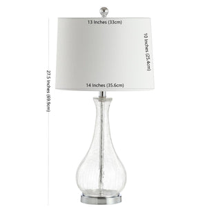 Safavieh FINNLEY Table Lamp - Textured Glass Base for Cozy Ambiance in Modern or Classic Home Decor Styles Clear / Chrome TBL4206A
