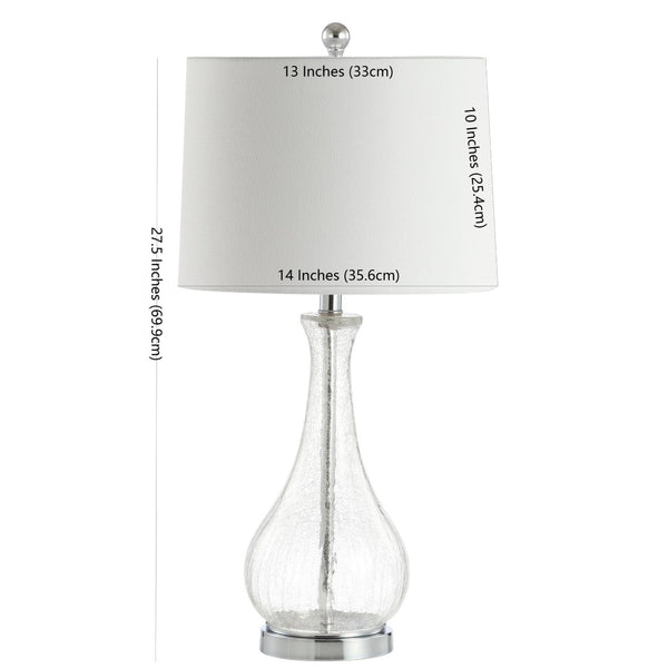 Safavieh FINNLEY Table Lamp - Textured Glass Base for Cozy Ambiance in Modern or Classic Home Decor Styles Clear / Chrome TBL4206A