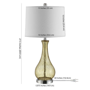 Safavieh FINNLEY Table Lamp - Textured Glass Base for Cozy Ambiance in Modern or Classic Home Decor Styles Amber TBL4206B