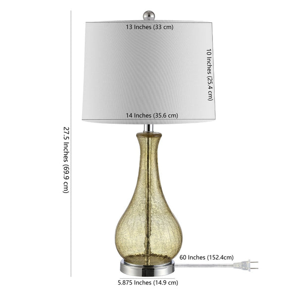 Safavieh FINNLEY Table Lamp - Textured Glass Base for Cozy Ambiance in Modern or Classic Home Decor Styles Amber TBL4206B