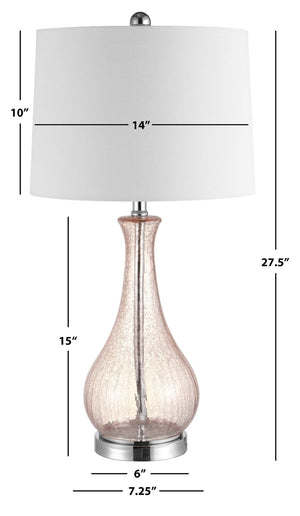 Safavieh FINNLEY, 27.5 Inch Blush Glass Table Lamp - Elegant Design for Warm Ambient Light & Stylish Decor TBL4206C
