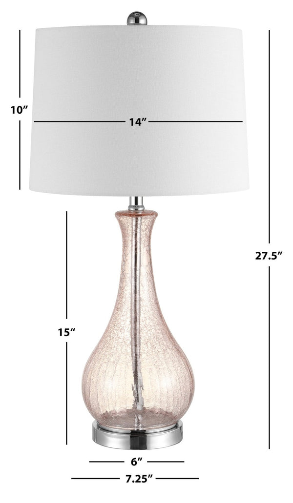 Safavieh FINNLEY, 27.5 Inch Blush Glass Table Lamp - Elegant Design for Warm Ambient Light & Stylish Decor TBL4206C