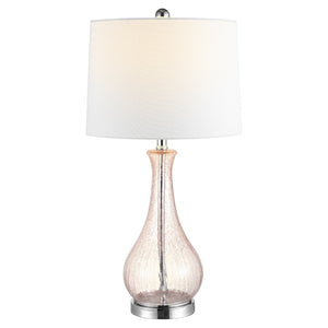 Safavieh FINNLEY, 27.5 Inch Blush Glass Table Lamp - Elegant Design for Warm Ambient Light & Stylish Decor TBL4206C