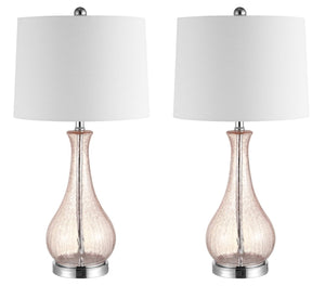 Safavieh FINNLEY, 27.5 Inch Blush Glass Table Lamp - Elegant Design for Warm Ambient Light & Stylish Decor TBL4206C