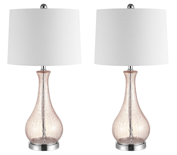 Safavieh FINNLEY, 27.5 Inch Blush Glass Table Lamp - Elegant Design for Warm Ambient Light & Stylish Decor TBL4206C