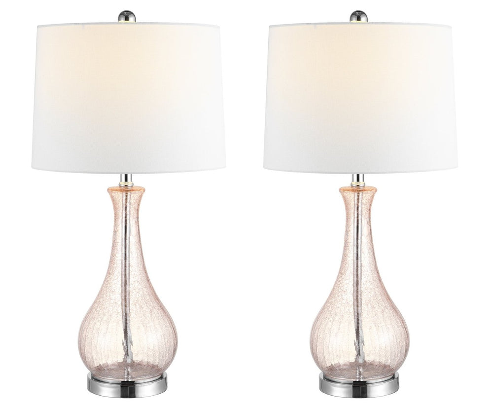 Safavieh FINNLEY, 27.5 Inch Blush Glass Table Lamp - Elegant Design for Warm Ambient Light & Stylish Decor TBL4206C