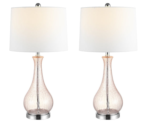 Safavieh FINNLEY, 27.5 Inch Blush Glass Table Lamp - Elegant Design for Warm Ambient Light & Stylish Decor TBL4206C