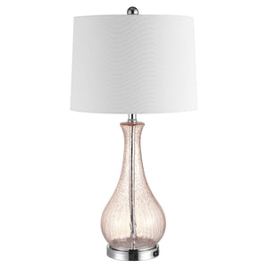 Safavieh FINNLEY, 27.5 Inch Blush Glass Table Lamp - Elegant Design for Warm Ambient Light & Stylish Decor TBL4206C